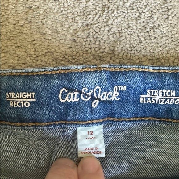 Boys Cat & Jack straight jeans 12 nwot - Picture 2 of 2